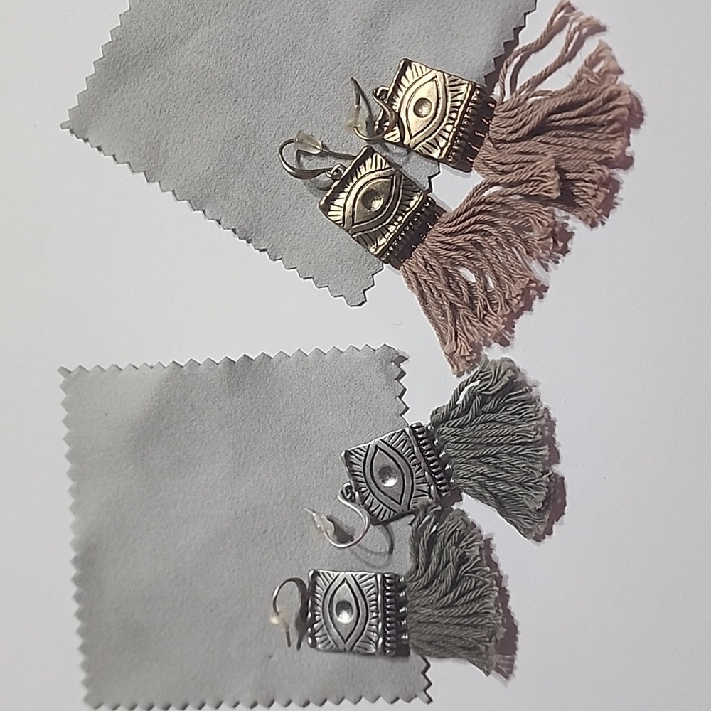 Bohemian Tassel Earrings - Silver and Gold